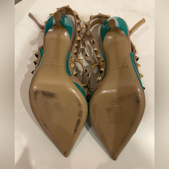 Valentino Garavani Rockstud 100mm Slingback High-Heel Pumps Size 36 - Picture 5 of 5